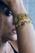 KARTER Thin Gold Cuff Bracelet with Chain Closure